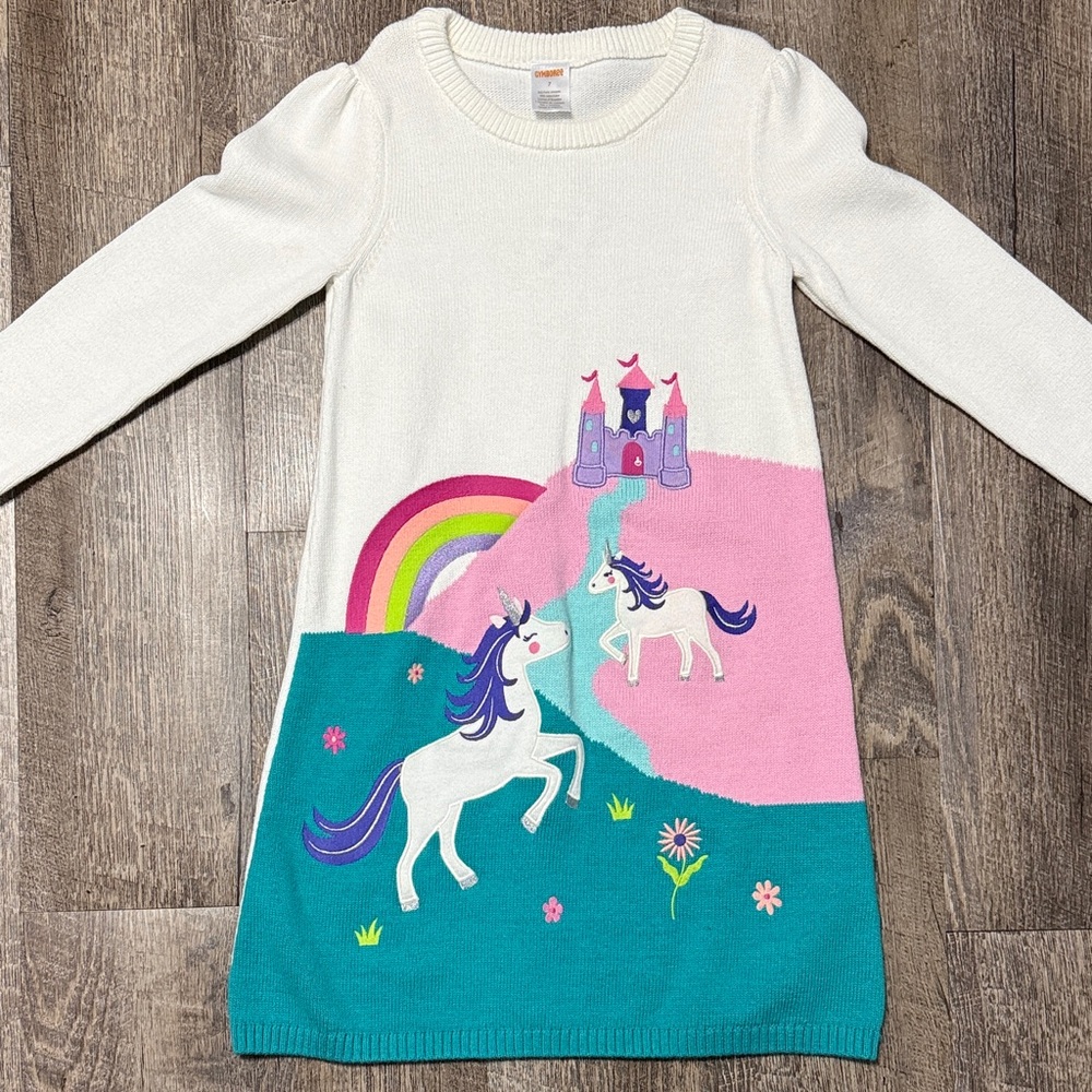 NWT Gymboree Unicorn Sweater Dress - Picture 2 of 8